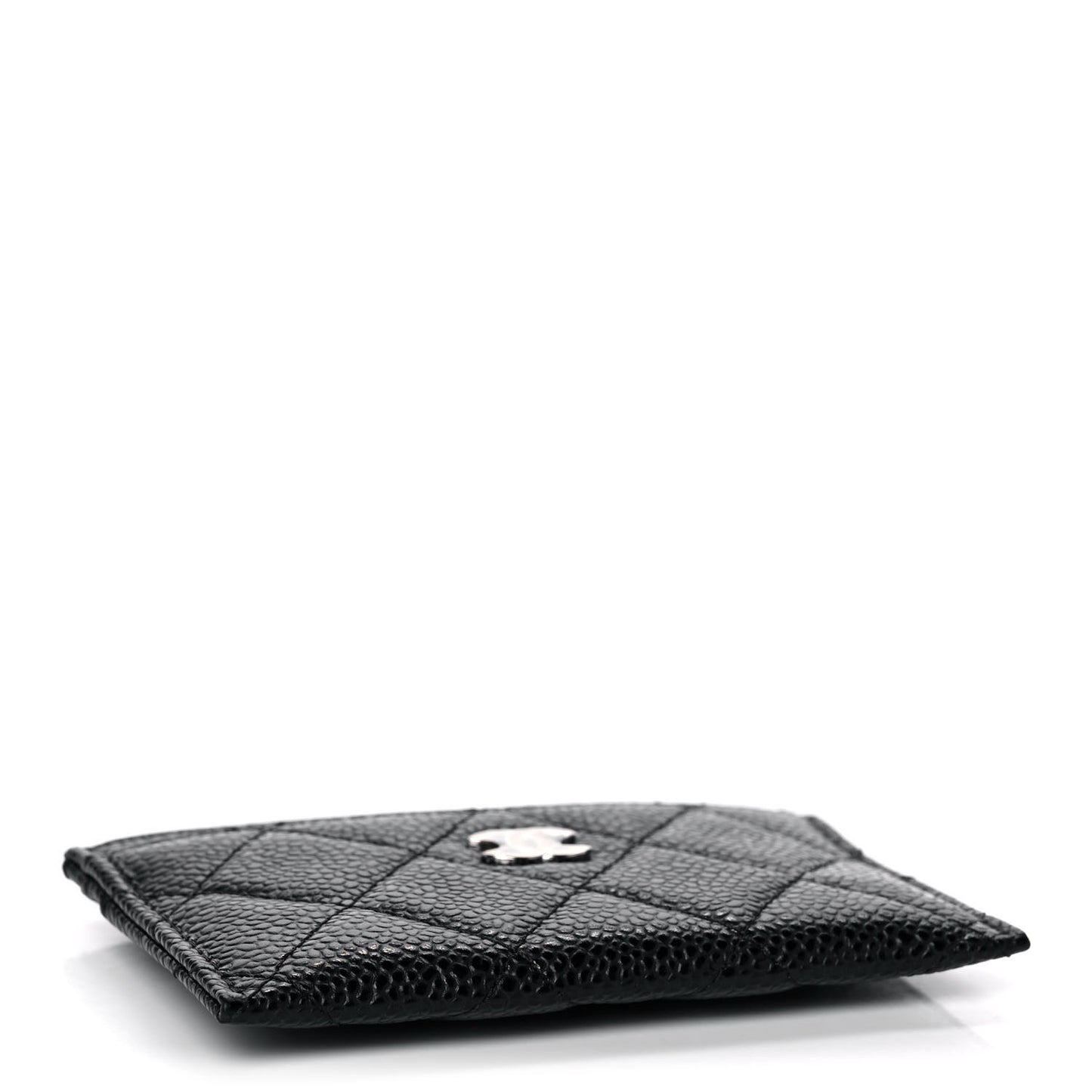 Caviar Quilted Card Holder Black