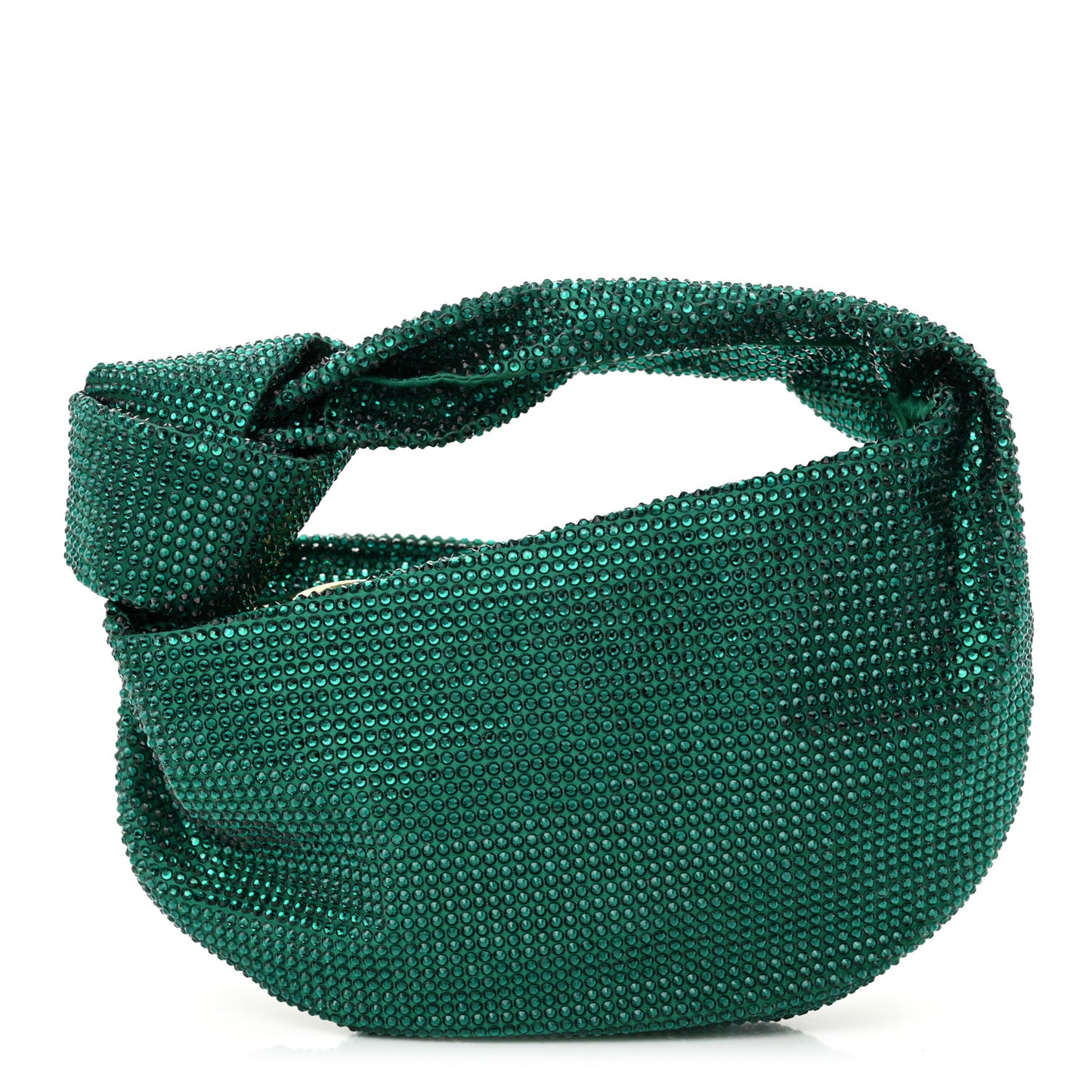 Crystal Embellished Satin Mini Hotfix Jodie Emerald