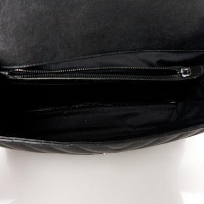 Saint Laurent Sheepskin Matelasse Chevron Monogram Monochrome Large College Satchel Black 5 of 11
