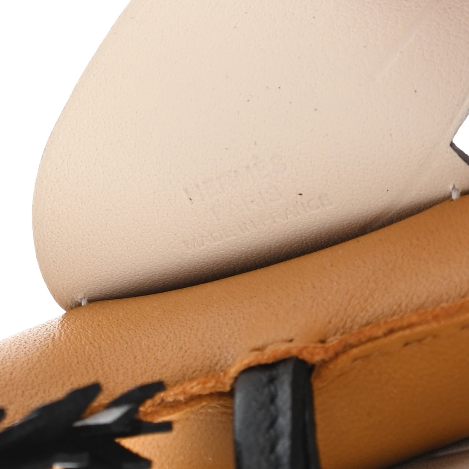 Hermes Milo Lambskin Grigri Rodeo Pegase Horse Bag Charm MM Sesame Black Nata 3 of 4