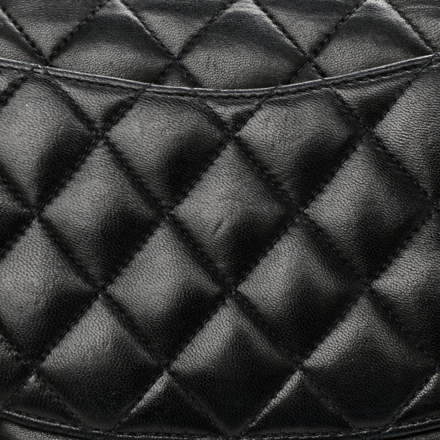Lambskin Quilted Medium Double Flap Black