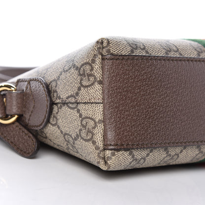 Gucci GG Supreme Monogram Textured Dollar Calfskin Web Small Ophidia Dome Shoulder Bag Beige Ebony New Acero 10 of 11