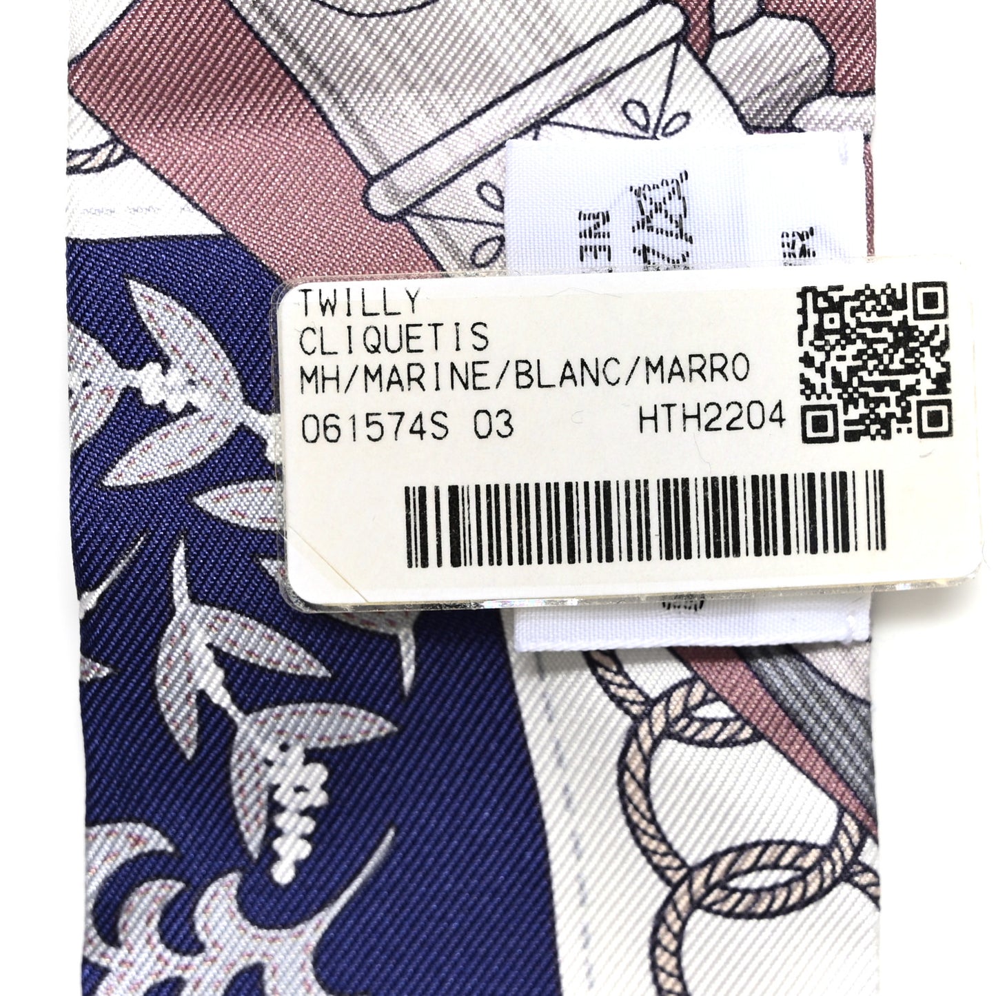 Silk Cliquetis Twilly Marine White Marron