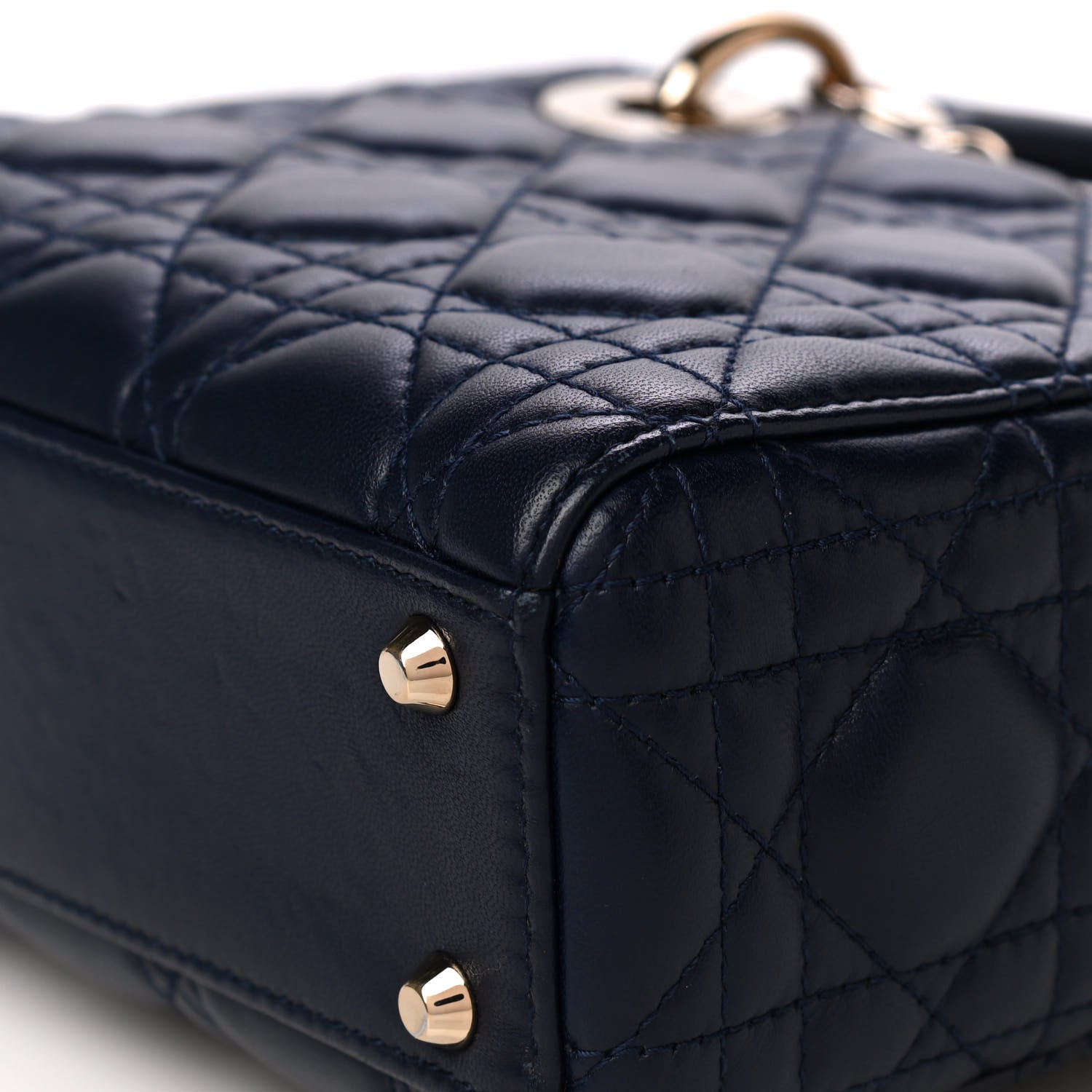 Christian Dior Lambskin Cannage Mini Lady Dior Navy Blue 10 of 10