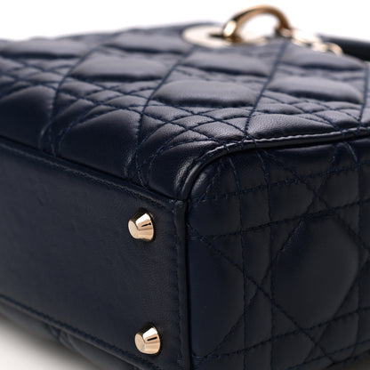 Christian Dior Lambskin Cannage Mini Lady Dior Navy Blue 10 of 10