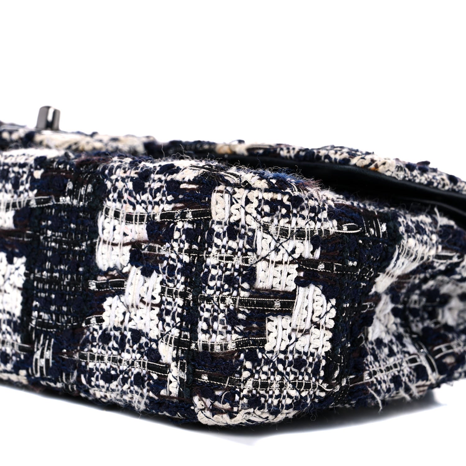 Chanel Tweed Quilted Flap Navy White 9 of 27