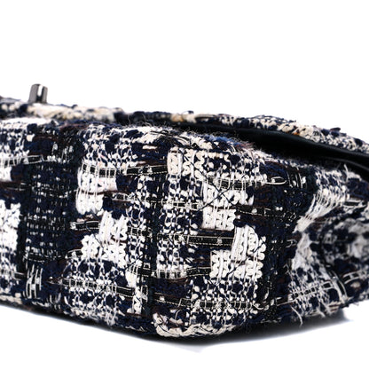 Chanel Tweed Quilted Flap Navy White 9 of 27