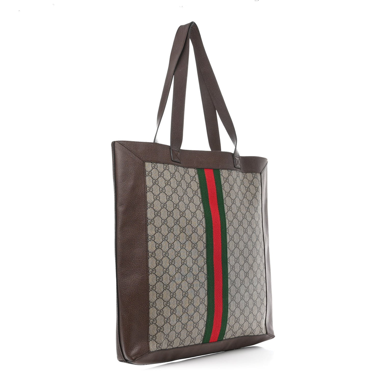 Gucci GG Supreme Monogram Web Large Ophidia Vertical Shopping Tote Brown 3 of 10
