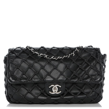 Chanel Lambskin Jumbo Canebiers Net Flap Black 1 of 8