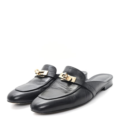 Hermes Goatskin Oz Mules 36 Black 4 of 10