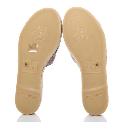 Gucci Nappa Matelasse GG Marmont Espadrille Slide Sandals 36 Porcelain Rose 4 of 4