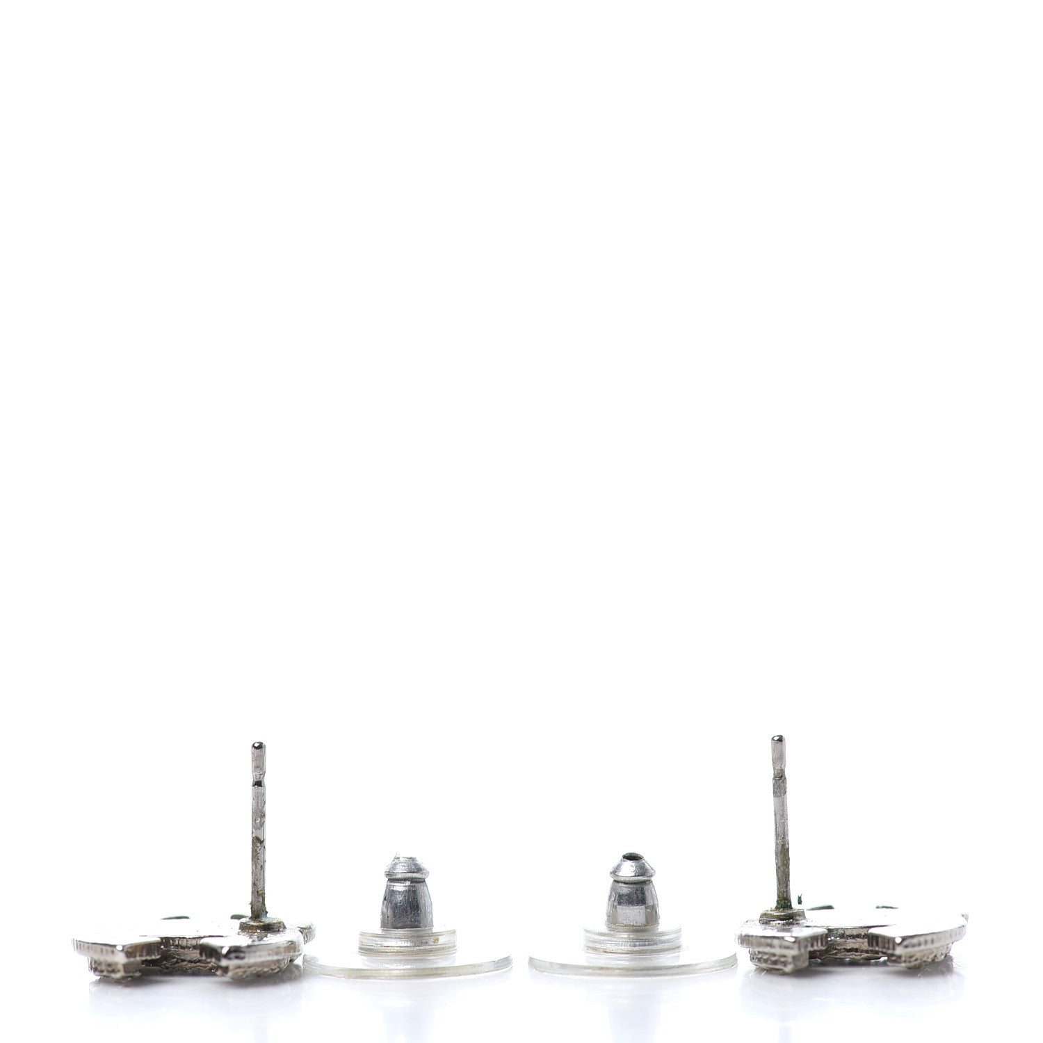 Chanel Crystal Mini CC Earrings Silver 3 of 3
