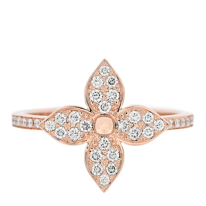 Louis Vuitton 18K Pink Gold Diamond Star Blossom Ring 53 6.5 1 of 6