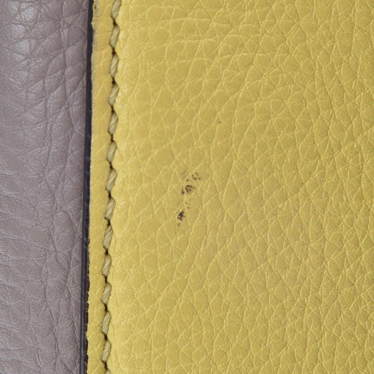 Pebbled Calfskin Medium Bamboo Shopper Tote Citrus Grey