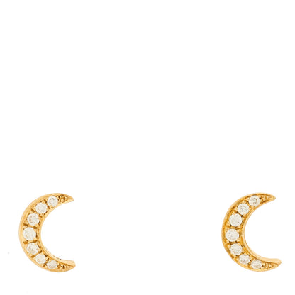 Anita Ko 18K Yellow Gold Diamond Moon Stud Earrings 1 of 4