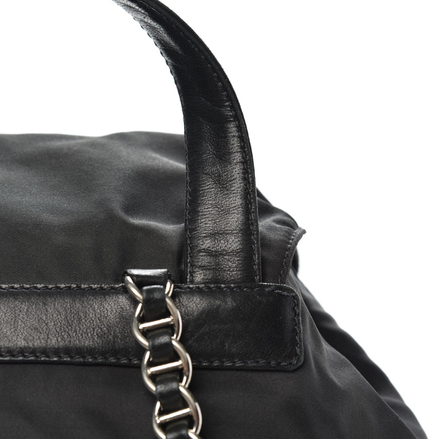 Prada Tessuto Nylon Chain Backpack Asfalto 9 of 9