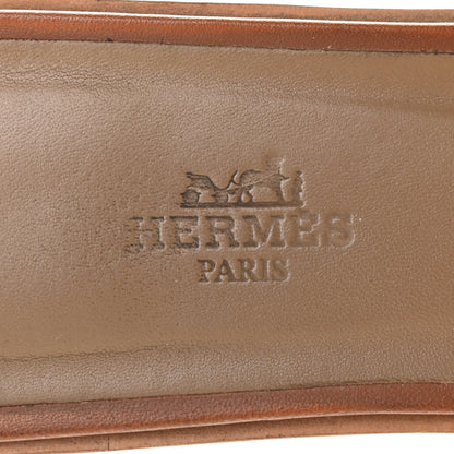 Hermes Box Calfskin Oran Sandals 39 Gold 7 of 15
