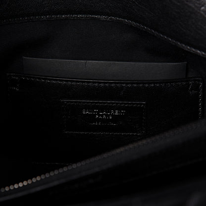 Saint Laurent Sheepskin Matelasse Chevron Monogram Large College Satchel Black 7 of 10