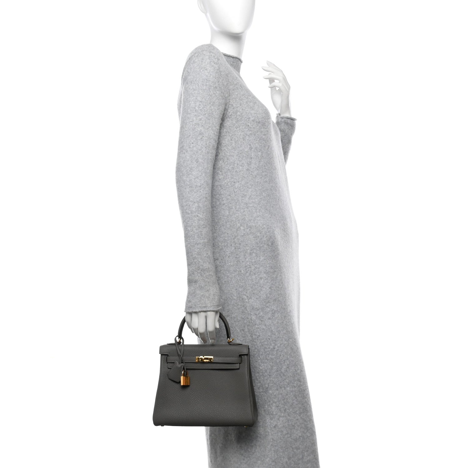 Hermes Togo Kelly Retourne 25 Gris Meyer 2 of 12