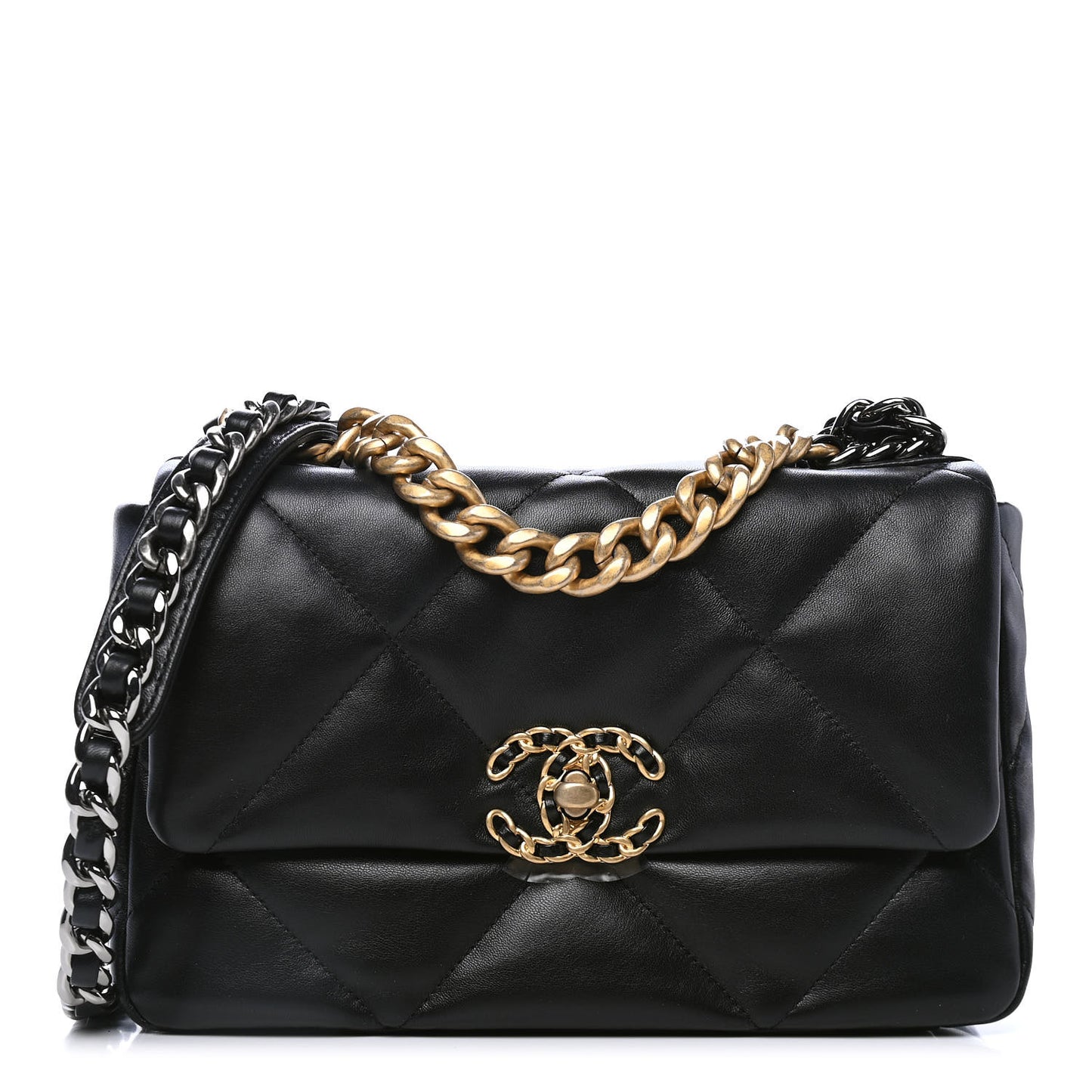 Lambskin Quilted Medium Chanel 19 Flap Black