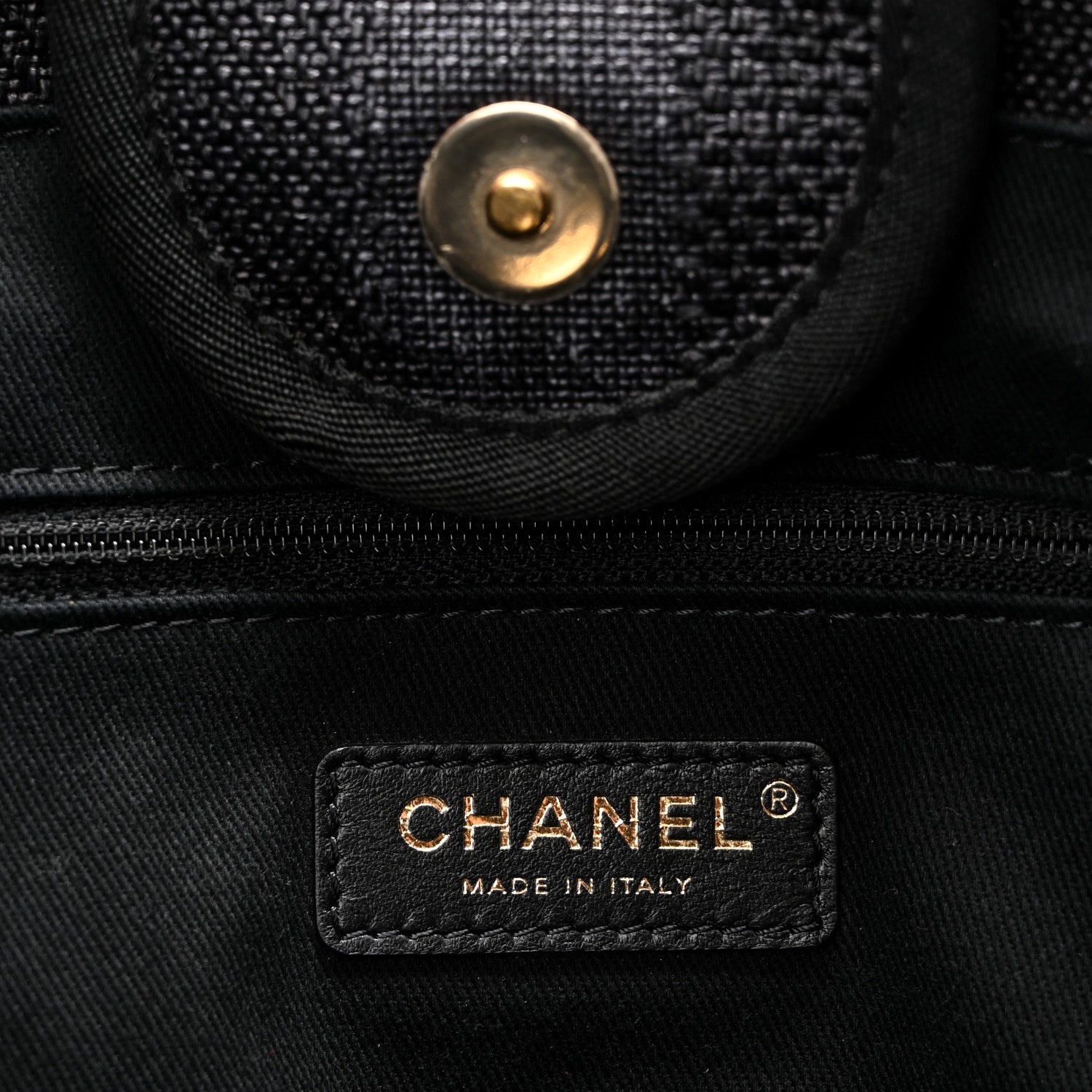 Chanel Mixed Fibers Calfskin Striped Medium Deauville Tote Black 6 of 10
