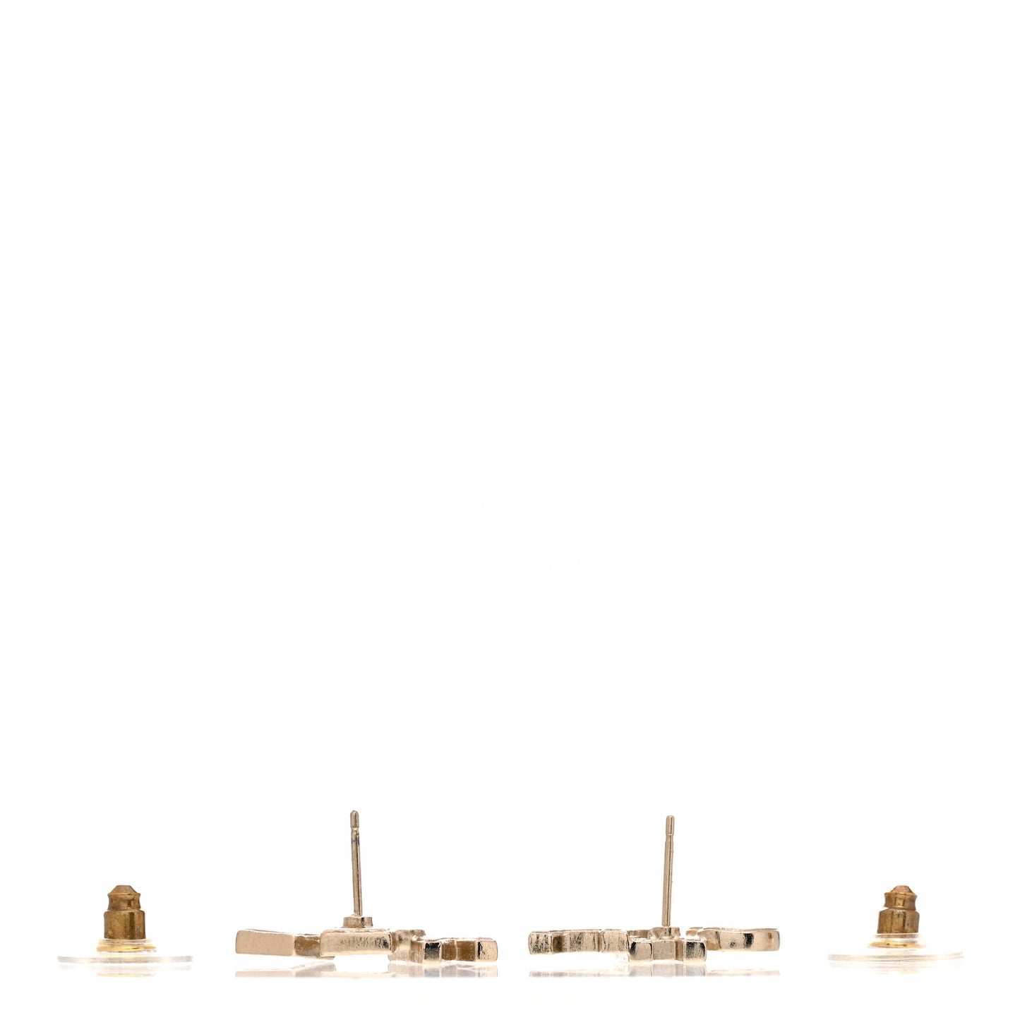 Crystal Pearl Signature Stud Earrings Gold