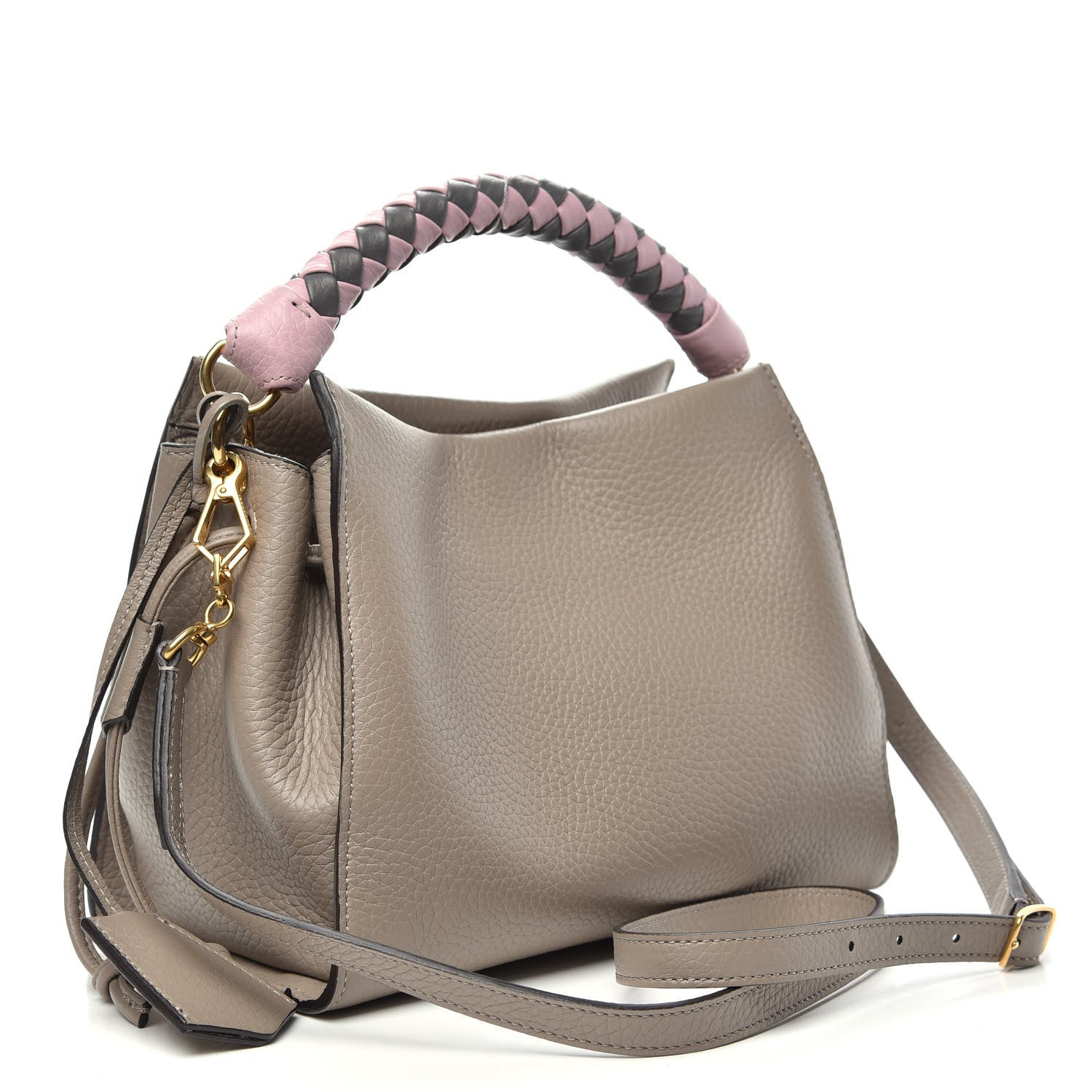Mulberry Heavy Grain Small Iris Tote Powder Grey Dark Clay 5 of 10