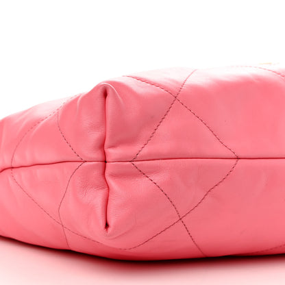 Chanel Shiny Calfskin Quilted Small Chanel 22 Coral Pink 10 of 12