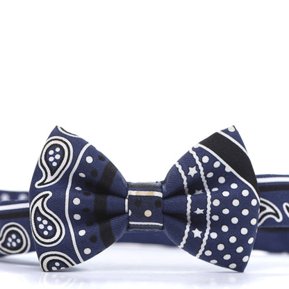 Hermes Silk Peuple Du Vent Bandana Twill Bow Tie Marine White Black 4 of 7