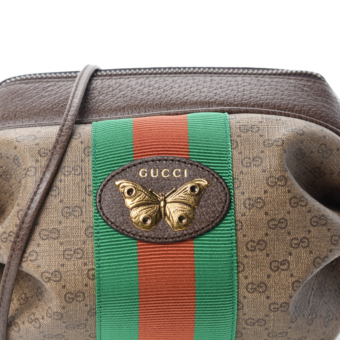 Mini Vintage GG Supreme Monogram Web Butterfly New Candy Crossbody Beige New Acero