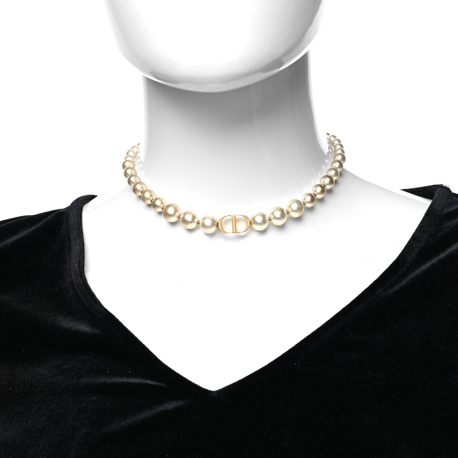 Christian Dior Pearl 30 Montaigne Choker Necklace Gold 2 of 5