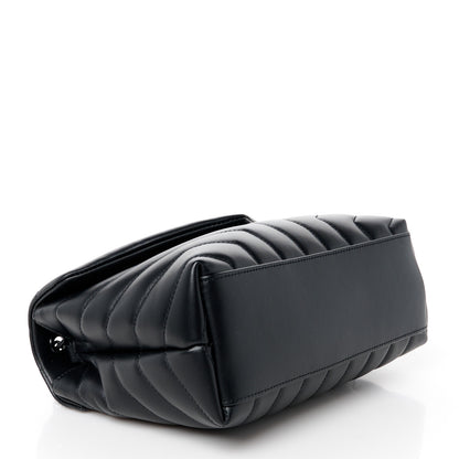 Saint Laurent Calfskin Y Quilted Monogram Monochrome Small Loulou Chain Satchel Black 4 of 11