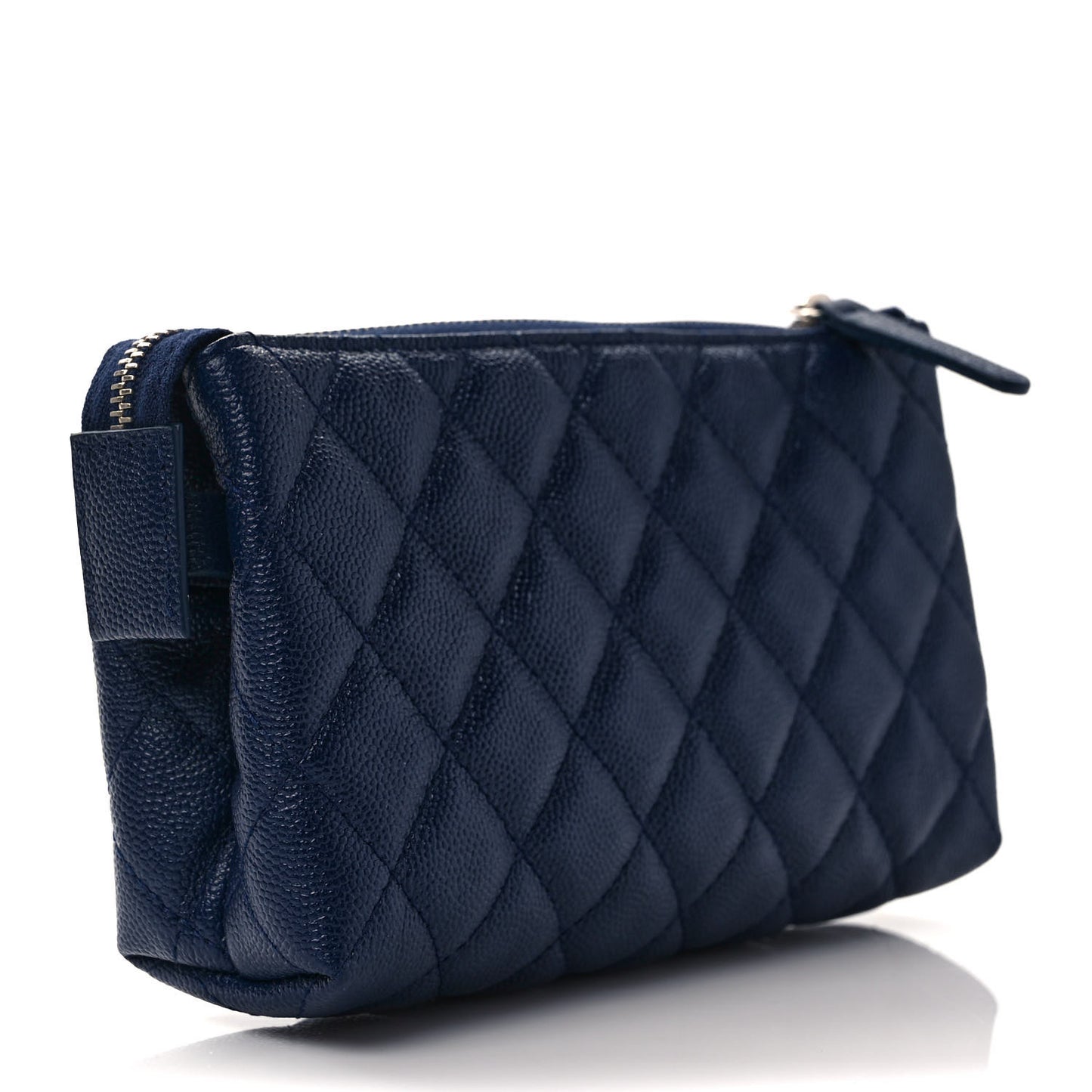 Caviar Quilted Cosmetic Case Navy