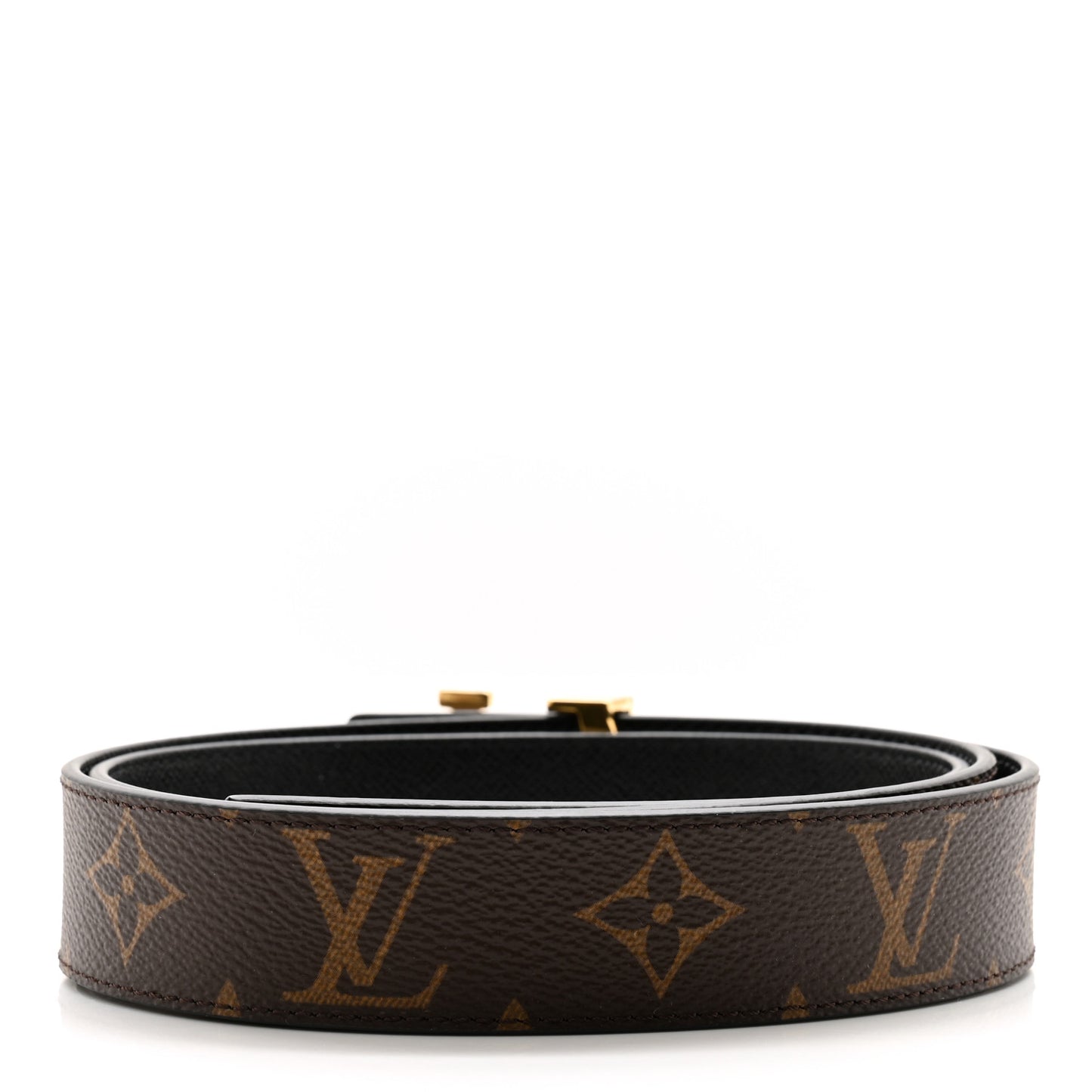 Calfskin Monogram 30mm LV Initiales Reversible Belt 90 36 Black
