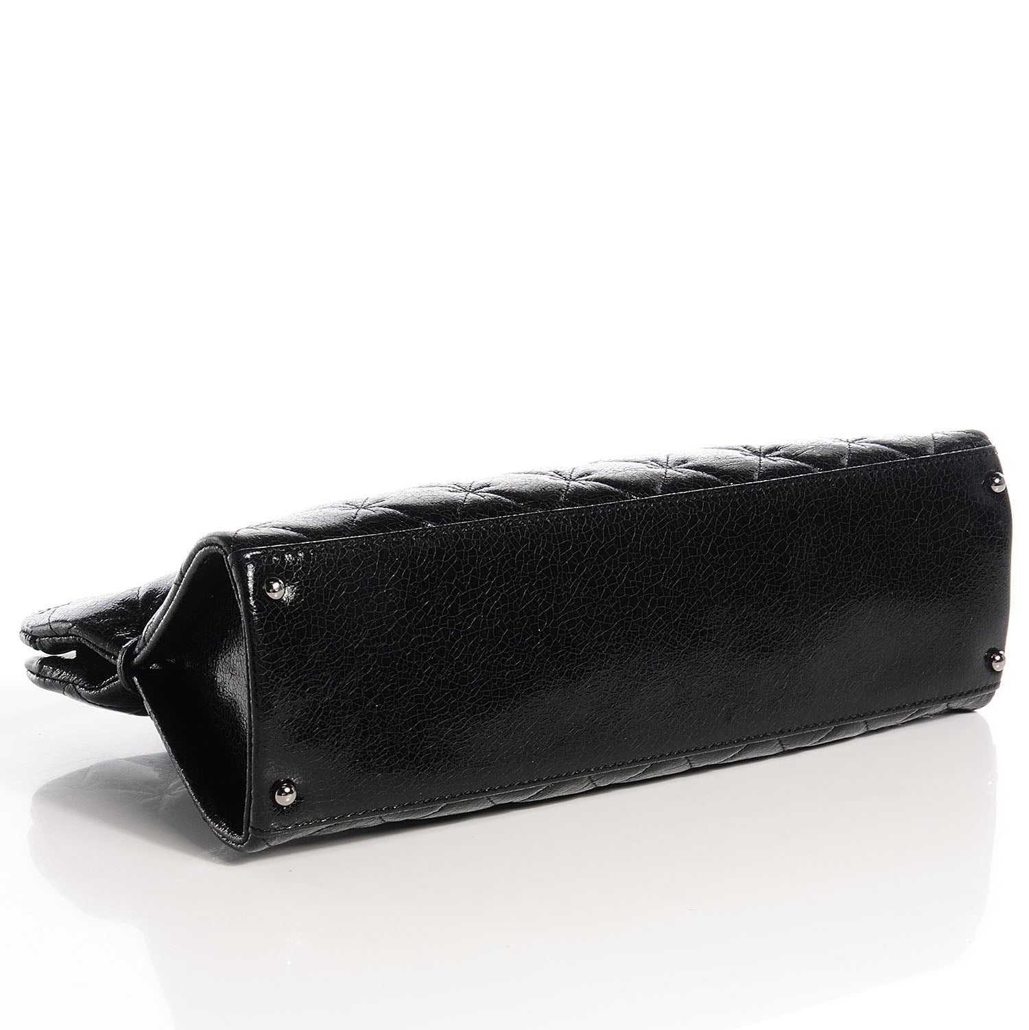 Chanel Glazed Crackled Calfskin Small Reissue Tote Black 4 of 8