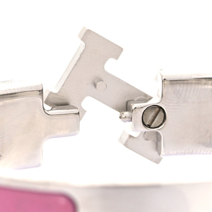 Hermes Enamel Narrow Clic Clac H Bracelet PM Rose Flamingo 5 of 8