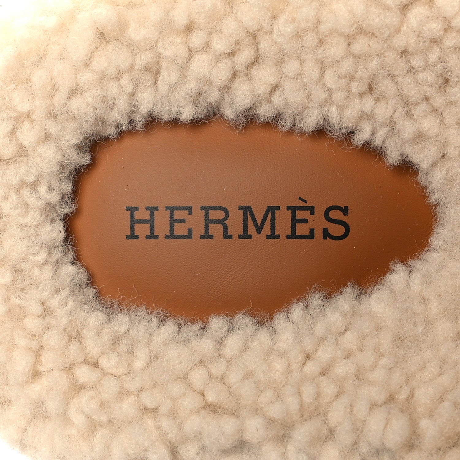 Hermes Suede Goatskin Woolskin Womens Chypre Sandals 38 Brun Fume Ecru 7 of 7
