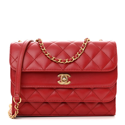 Chanel Calfskin Quilted Medium Triple Flap Red 1 of 17