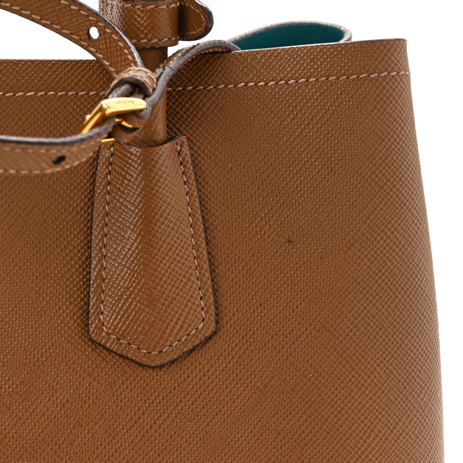 Prada Saffiano Cuir Small Double Bag Cannella Cocco 16 of 18