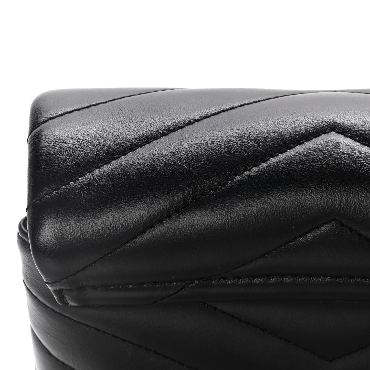 Calfskin Y Quilted Monogram Toy Loulou Crossbody Bag Black