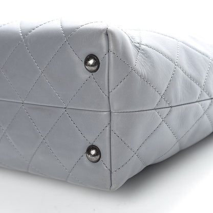 Chanel Calfskin Quilted Large Shopping In Chains Tote Light Grey 9 of 15