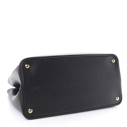 Prada Saffiano Cuir Medium Double Bag Black Fuoco 4 of 10