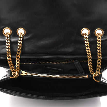 Saint Laurent Calfskin Y Quilted Monogram Medium Loulou Chain Satchel Black 5 of 14