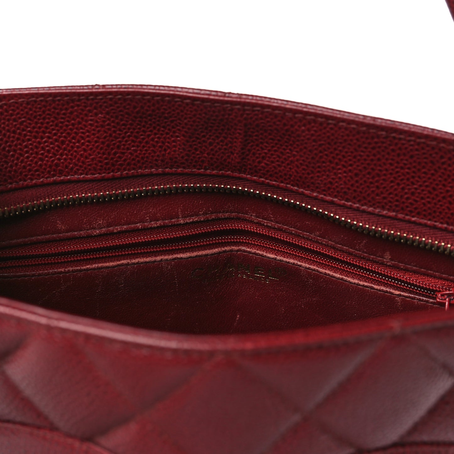 Caviar Quilted Medallion Tote Bordeaux