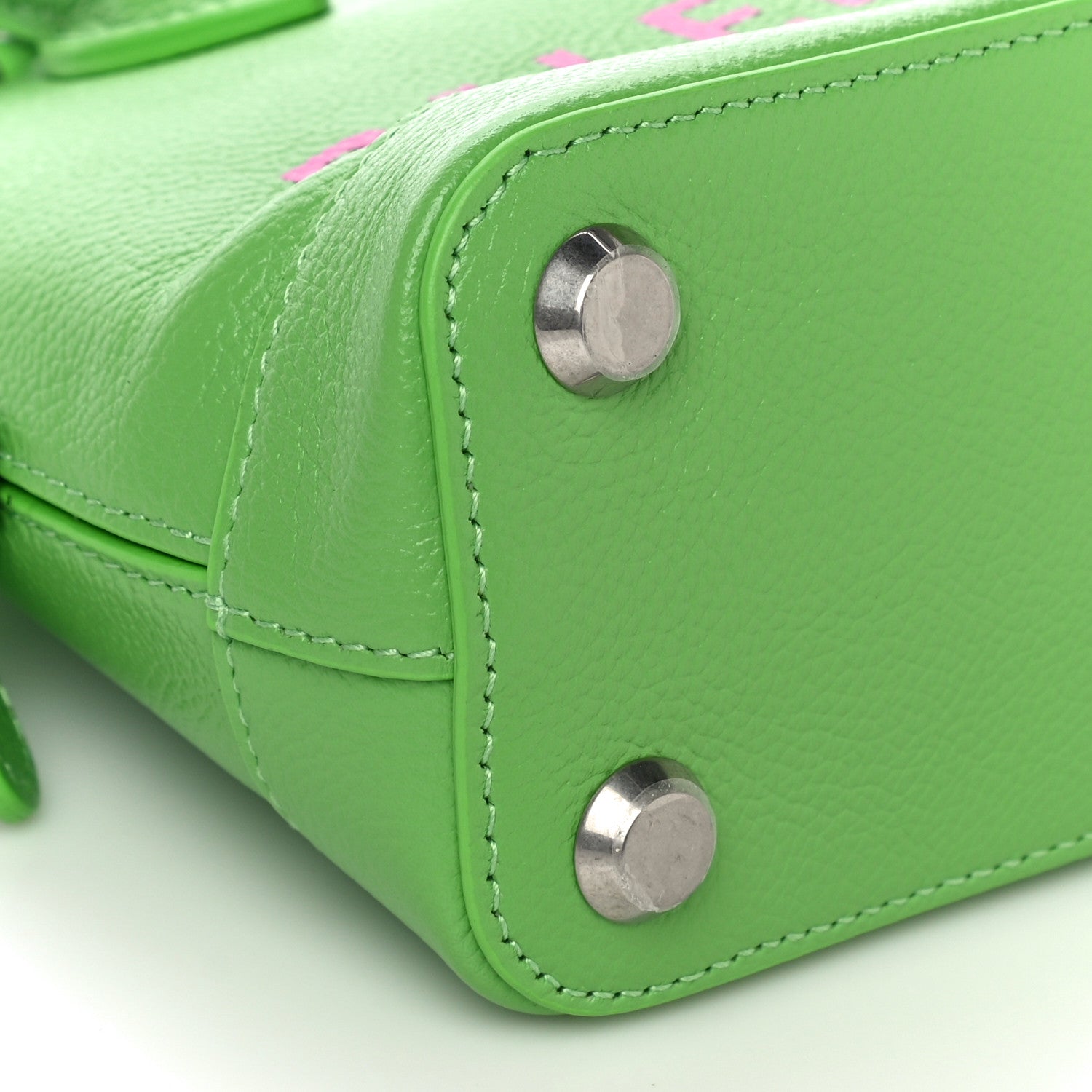 Balenciaga Grained Calfskin XXS Ville Top Handle Bag Light Green Fuchsia 8 of 9