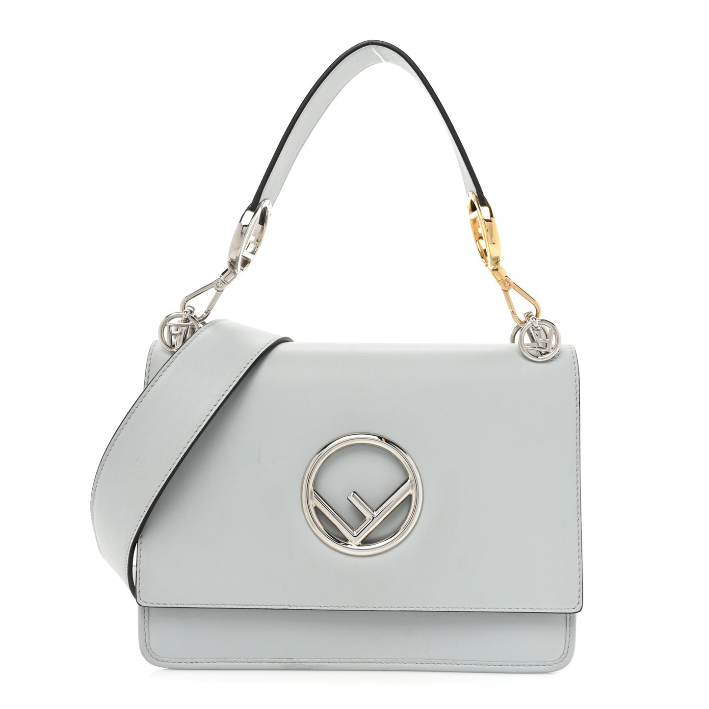 Vitello Century Opaco F is Fendi Kan I Shoulder Bag Grigio Perla