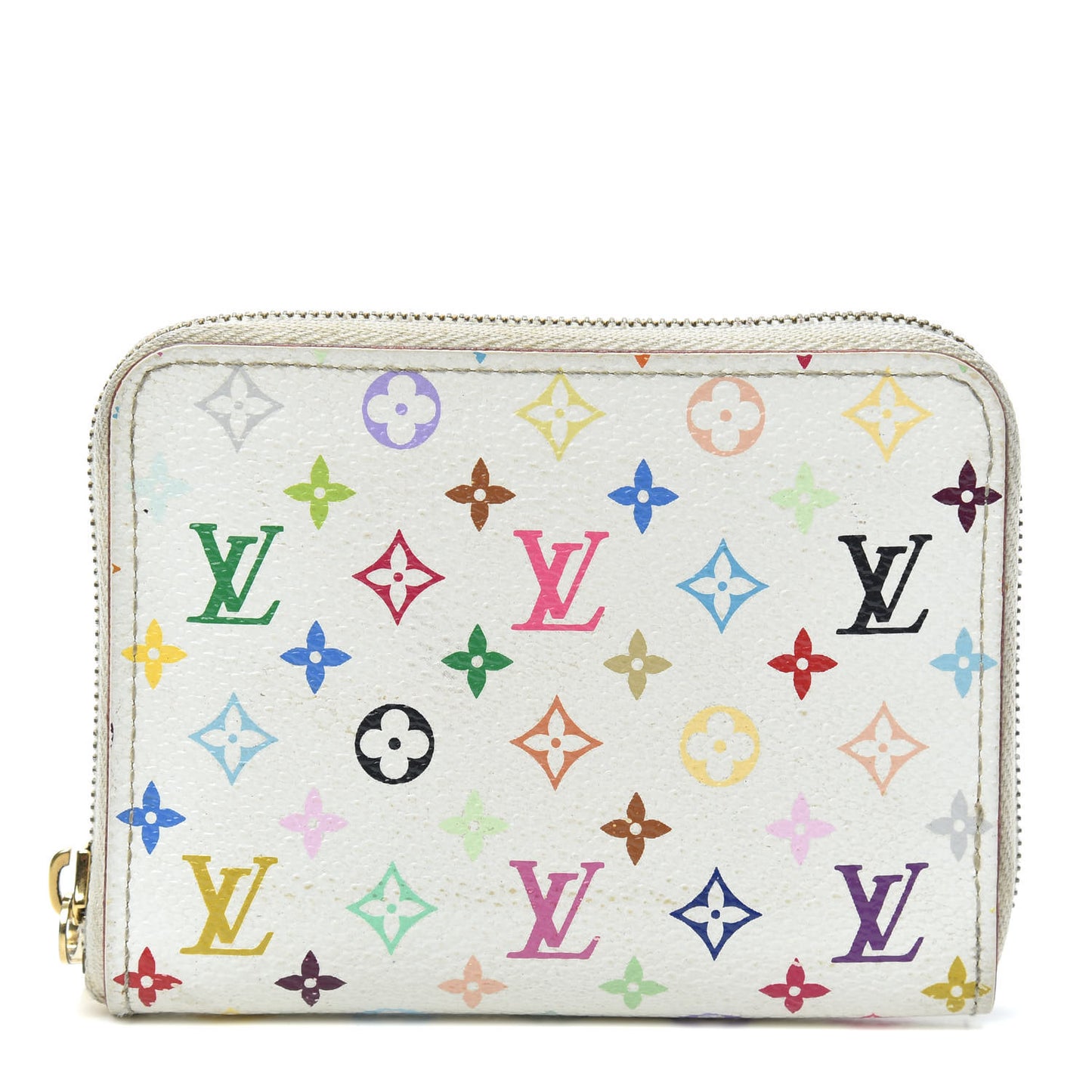 Monogram Multicolor Zippy Coin Purse Wallet White Litchi