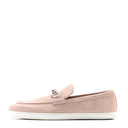 Hermes Suede Calfskin Mens Ignacio Loafers 43.5 Rose Porcelaine 1 of 8