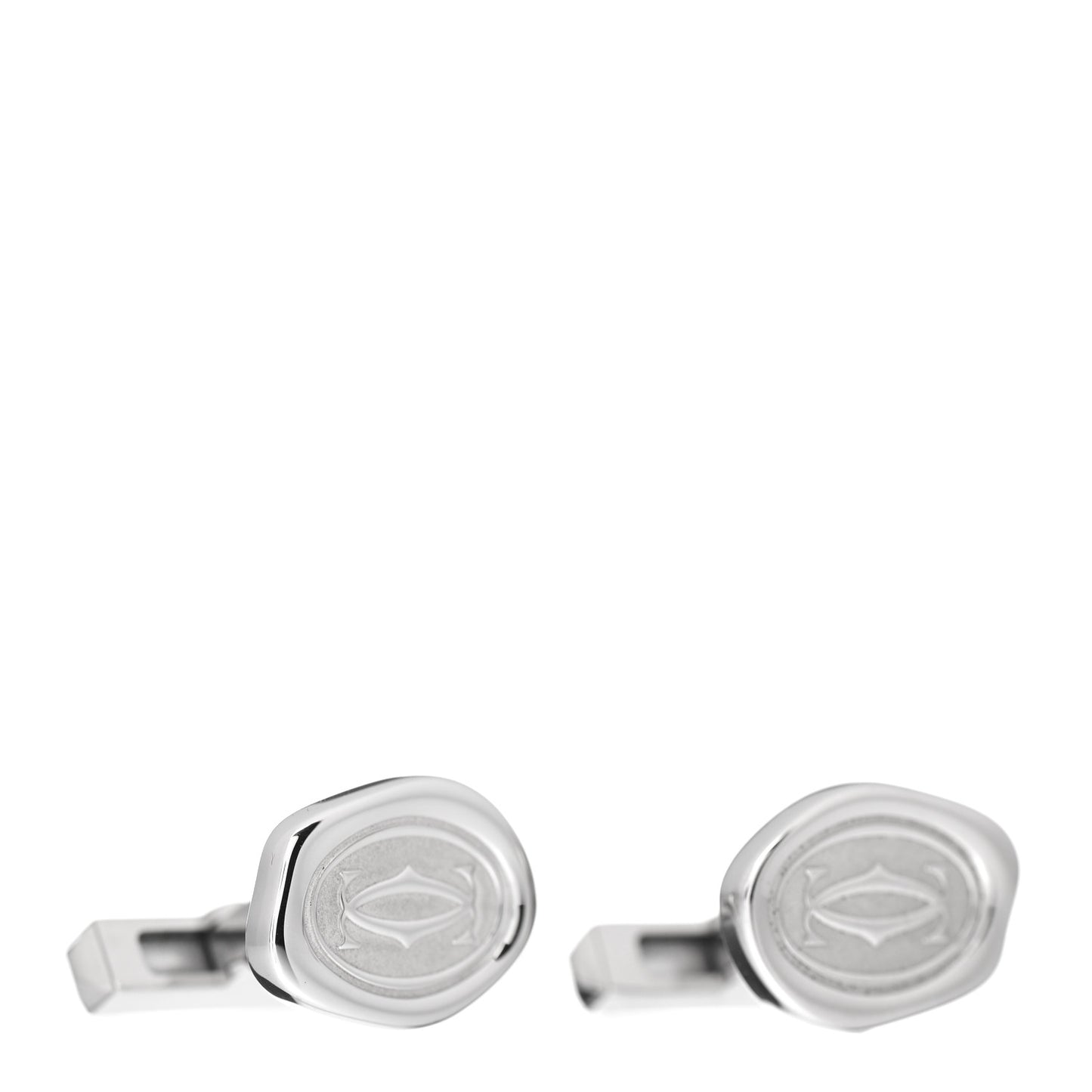 Sterling Silver Palladium Finish Wax Seal Motif Cufflinks