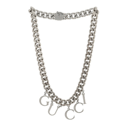 Gucci Metal Script Choker Necklace Silver 2 of 4